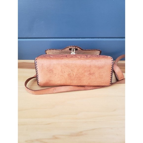 70s Leather Hand Tooled Bag - Picture 6 of 6
